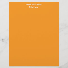 Sleek Simple orange Custom  Briefbogen