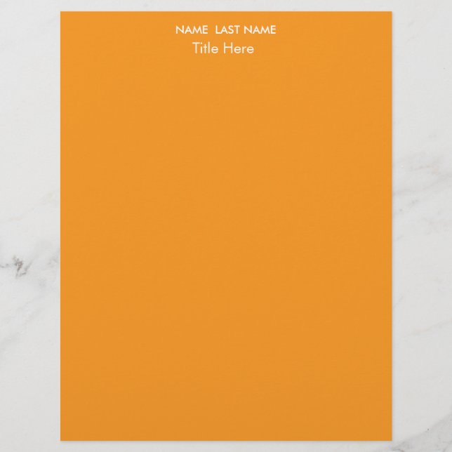 Sleek Simple orange Custom  Briefbogen (Vorderseite)