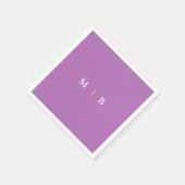 Sleek Simple Orchid & White Monogram Napkins Serviette (Ecke)