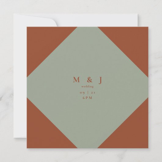 Sleek & Simple Sage & Terracotta Einladung (Vorderseite)