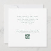 Sleek & Simple Viridian Square Wedding Einladung (Rückseite)