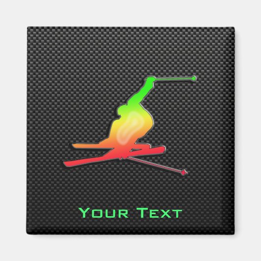 Sleek Snow Skiing Magnet (Vorne)