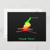 Sleek Snow Skiing Postkarte (Vorne/Hinten)