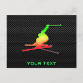 Sleek Snow Skiing Postkarte (Vorderseite)