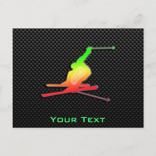 Sleek Snow Skiing Postkarte (Vorderseite)