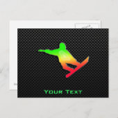 Sleek Snowboarding Postkarte (Vorne/Hinten)