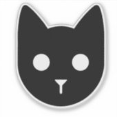 "Sleek & Spooky - Black Cat Head" Aufkleber (Vorderseite)