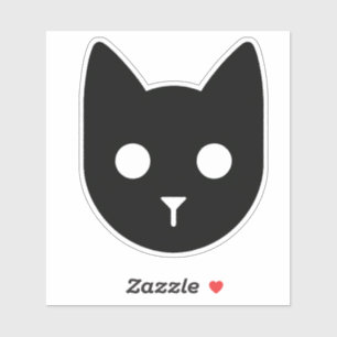 "Sleek & Spooky - Black Cat Head" Aufkleber