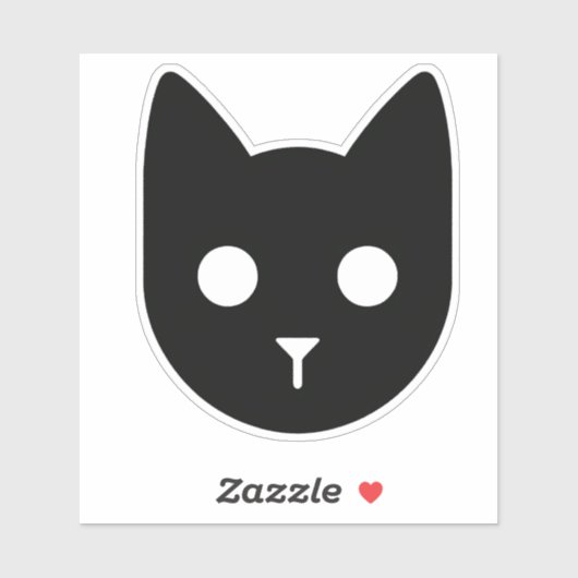 "Sleek & Spooky - Black Cat Head" Aufkleber (Blatt)