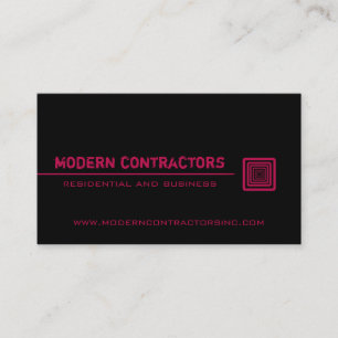 Sleek Square Business Card, Schwarz und Rosa Visitenkarte