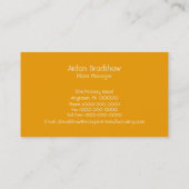 Sleek Star Business Card, gelb Visitenkarte (Rückseite)