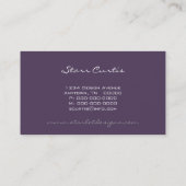 Sleek Starlet Business Card, Eggplant Visitenkarte (Rückseite)