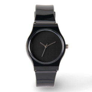 Sleek Stealth Schwarze Kohlenstoff-Mikro-Tech-Text Armbanduhr