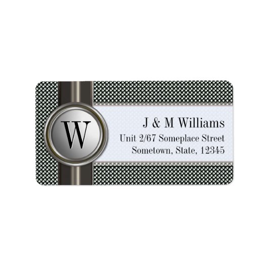 Sleek + Stilvolle Metallic Silver Address Labels Adressaufkleber (Vorne)