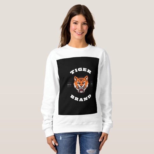 Sleek & Stylish: Berufliches Schwarz-Orange-Protok Sweatshirt (Vorne ganz)