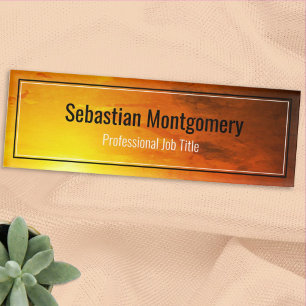 Sleek Sunset Orange Artwork Beruflich Namenschild