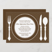 Sleek Tabletop Corporate Party Einladung - braun (Vorne/Hinten)