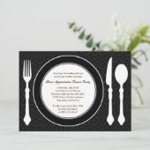 Sleek Tabletop Corporate Party Einladung - Schwarz (Stehend Vorderseite)