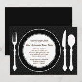 Sleek Tabletop Corporate Party Einladung - Schwarz (Vorne/Hinten)