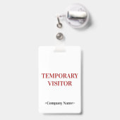 Sleek "TEMPORARY VISITOR" Abzeichen Ausweis (Rückseite mit einziehbar)