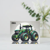 Sleek Tractor Iowa Postkarte (Stehend Vorderseite)