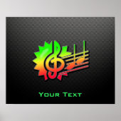 Sleek Treble Clef Poster (Vorne)
