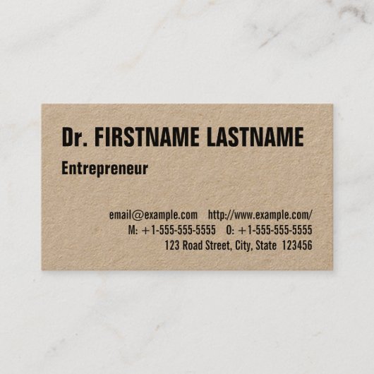 Sleek & Trendy Entrepreneur Business Card Visitenkarte (Vorderseite)