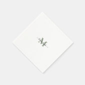 Sleek und Simple Sage Monogram Swash Napkins Serviette (Ecke)