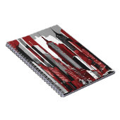 Sleek Urban Skyline Notebook - Bold Red, Black, an Notizblock (Rechte Seite)