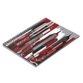 Sleek Urban Skyline Notebook - Bold Red, Black, an Notizblock (Linke Seite)