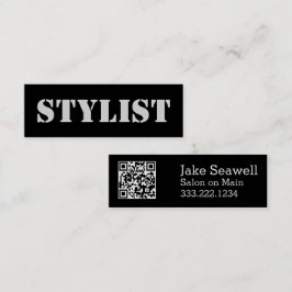 Sleek Urban Stylist QR-Code Mini Visitenkarte
