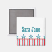 Sleek US Flagge Magnet (Vorderseite/Rückseite)