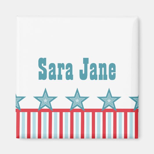 Sleek US Flagge Magnet (Vorne)