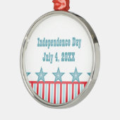 Sleek US Flagge Premium Runde Ornamente (Links)