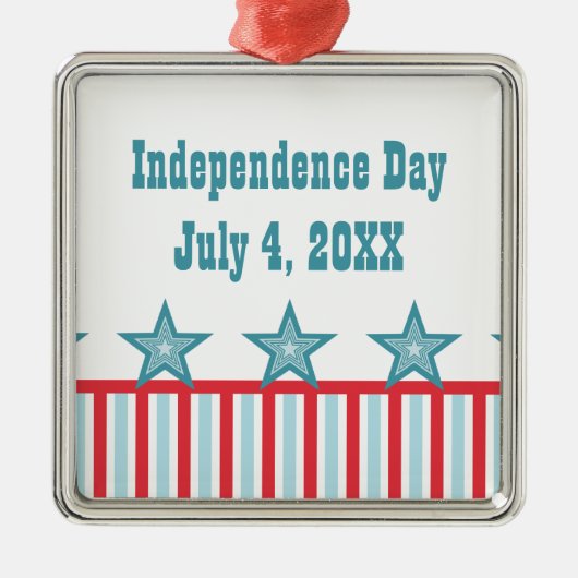 Sleek US Flagge Premium Square Ornament (Vorne)