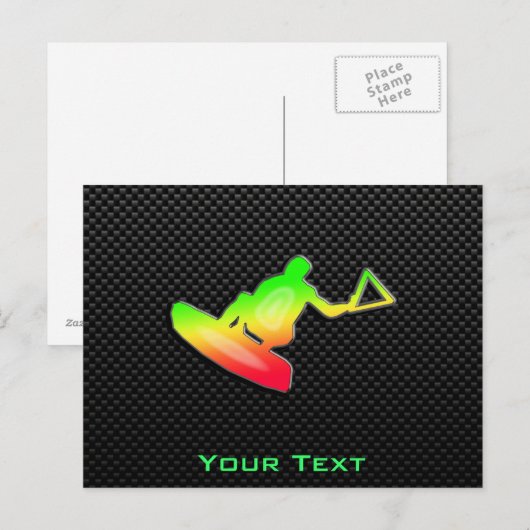 Sleek Wakeboarder Postkarte (Vorne/Hinten)
