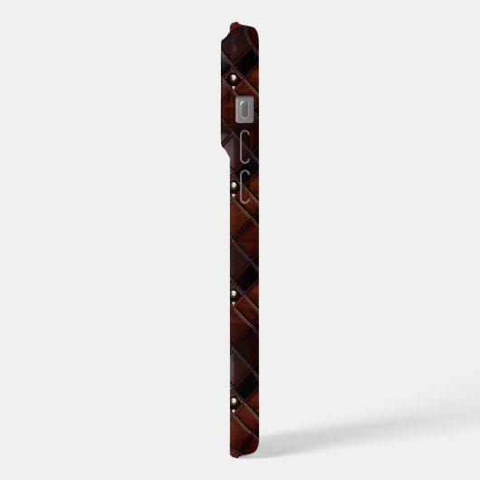 Sleek Walnut und Leather iPhone Hülle (Linke Seite)