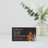 Sleek Welder Welding Metal Fabricator Metalwork Visitenkarte (Stehend Vorderseite)