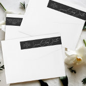 Sleek White auf Schwarz Save the Date Rücksendeadr