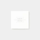 Sleek White Beruflich Modern Monogram Watermark Post-it Klebezettel (Vorderseite)