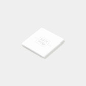 Sleek White Beruflich Modern Monogram Watermark Post-it Klebezettel (angewinkelt)