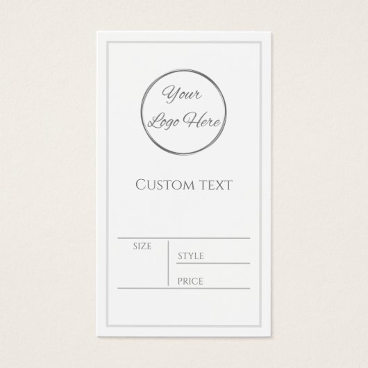 Sleek white mit Logo-Produktpreis (Vorderseite)