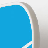 Sleek White Sporty Stripes Sky Blue Hintergrund Pickleball Schläger (Linke Seite)