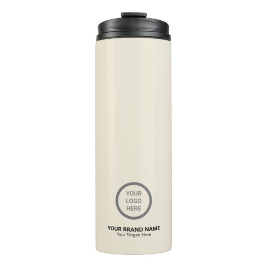 Sleek White Theme Business-Logo-Werbegeschenk Thermosbecher (Vorderseite)