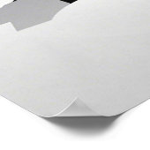 Sleek wolf Silhouette heulend Halbmond Poster (Ecke)