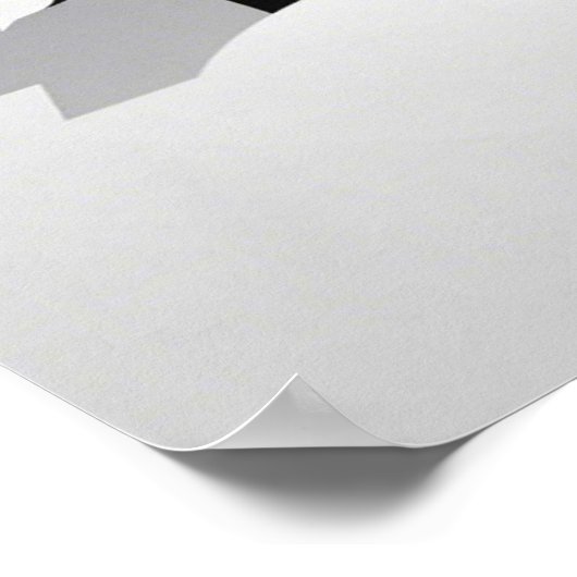 Sleek wolf Silhouette heulend Halbmond Poster (Ecke)