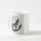 Sleek wolf Silhouette schwarz grau minimalistisch Kaffeetasse (Vorderseite Links)