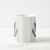 Sleek wolf Silhouette schwarz grau minimalistisch Kaffeetasse (Mittel)