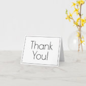 Sleek, zeitgenössisch "Danke!" Karte (Gelbe Blume)