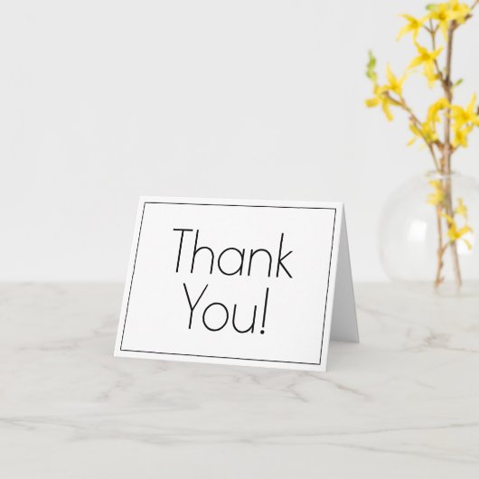 Sleek, zeitgenössisch "Danke!" Karte (Gelbe Blume)